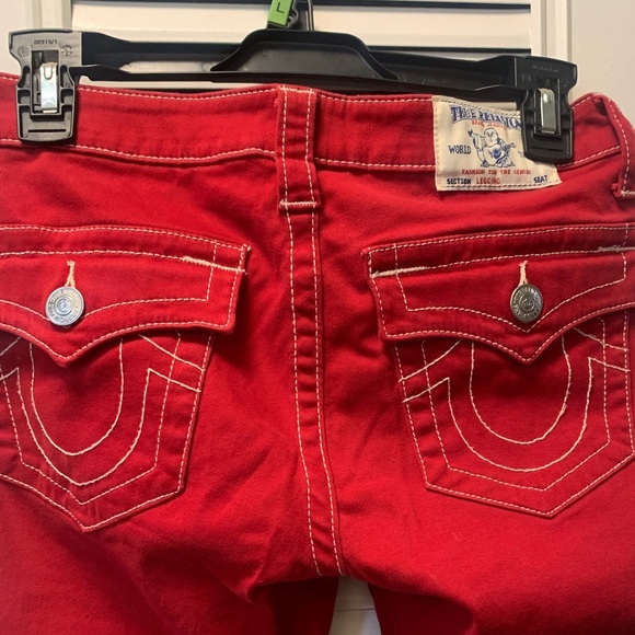True Religion Denim - Y2K True Religion  Womens Red Jeans Sz 26-A170